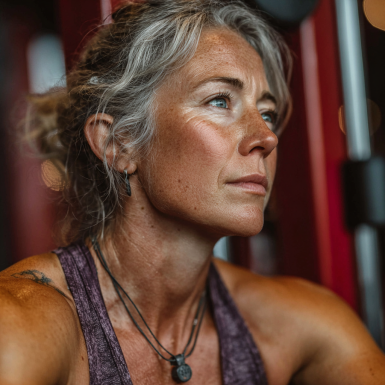 Старший чоловік займається спортом